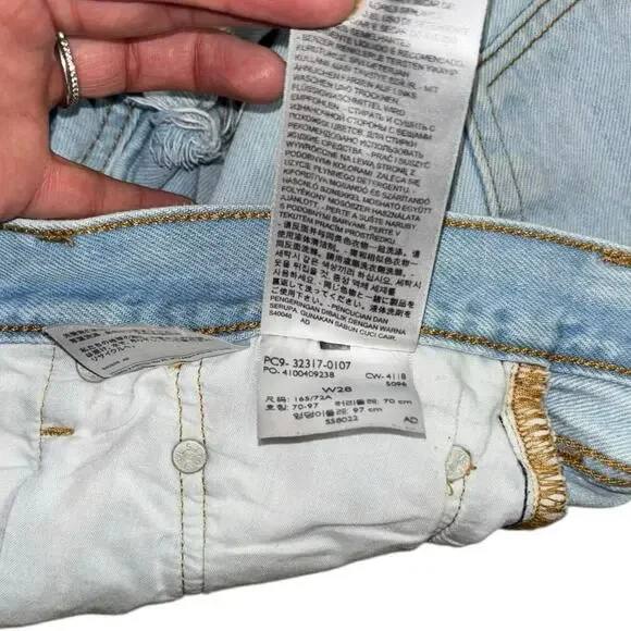 Levi’s Distressed Cut Off Cotton Denim Shorts Women's 28 Western Cowgirl Summer - Picture 9 of 14